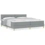 Cama con Box Spring con Colchón Gris Claro 200x200 cm Tela | Foro24.es | Tu tienda online para hogar, jardín y más Foro24.es