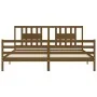 Estructura cama y cabecero madera maciza marrón miel 200x200 cm de vidaXL, Camas y somieres - Ref: Foro24-3194594, Precio: 17...