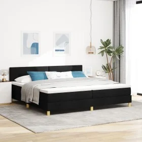 Cama con Muelles y Colchón Negra 200x200 cm Tela by , Beds and slatted bases - Ref: Foro24-3338946, Price: 593,35 €, Discount: %
