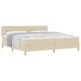 Cama con Resortes con Colchón Crema 200x200 cm Tela de , Camas y somieres - Ref: Foro24-3338949, Precio: 553,85 €, Descuento: %