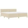 Cama con Resortes con Colchón Crema 200x200 cm Tela de , Camas y somieres - Ref: Foro24-3338949, Precio: 553,85 €, Descuento: %