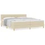 Cama con Resortes con Colchón Crema 200x200 cm Tela de , Camas y somieres - Ref: Foro24-3338949, Precio: 553,85 €, Descuento: %