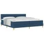 Cama Box Spring con Colchón Azul 200x200 cm Tela | Foro24.es | Tu tienda online para hogar, jardín y más Foro24.es