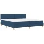 Cama Box Spring con Colchón Azul 200x200 cm Tela | Foro24.es | Tu tienda online para hogar, jardín y más Foro24.es