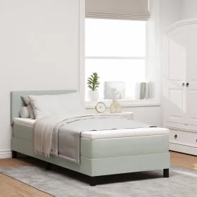 Cama con Somier con Colchón Gris Claro 90x200 cm