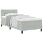 Cama con Somier con Colchón Gris Claro 90x200 cm Terciopelo de , Camas y somieres - Ref: Foro24-3339146, Precio: 297,09 €, De...