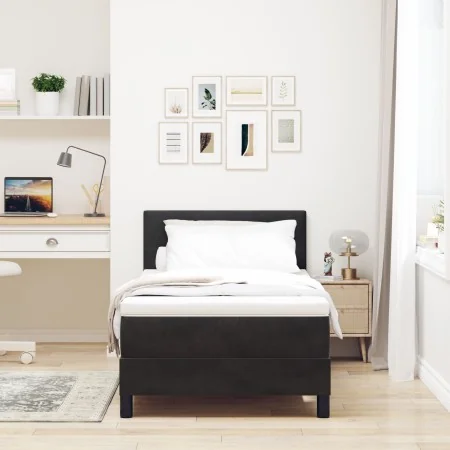 Cama Box Spring con Colchón Negro 90x200 cm Terciopelo by , Beds and slatted bases - Ref: Foro24-3339148, Price: 287,31 €, Di...