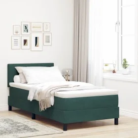 Cama Box Spring con Colchón Verde Oscuro 90x200 cm Terciopelo von , Betten und Lattenroste - Ref: Foro24-3339149, Preis: 313,...