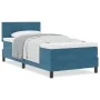 Cama Con Somier y Colchón Azul Oscuro 90x200 cm Terciopelo by , Beds and slatted bases - Ref: Foro24-3339150, Price: 307,35 €...