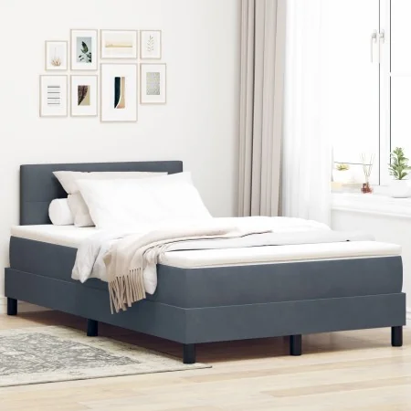 Cama con colchón Box Spring Gris oscuro 120x200 cm Terciopelo | Foro24.es | Tu tienda online para hogar, jardín y más Foro24.es