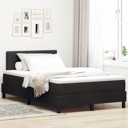 Cama con Box Spring y Colchón Negro 120x200 cm Terciopelo | Foro24.es | Tu tienda online para hogar, jardín y más Foro24.es