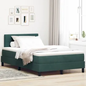 Cama Box Spring con Colchón Verde Oscuro 120x200