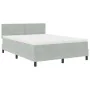 Cama Box Spring con colchón Gris Claro 140x190 cm Terciopelo de , Camas y somieres - Ref: Foro24-3339170, Precio: 440,94 €, D...