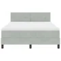 Cama Box Spring con colchón Gris Claro 140x190 cm Terciopelo de , Camas y somieres - Ref: Foro24-3339170, Precio: 440,94 €, D...