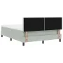 Cama Box Spring con Colchón Gris Claro 140x200 cm Terciopelo by , Beds and slatted bases - Ref: Foro24-3339176, Price: 451,03...