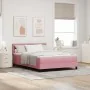 Cama con Somier y Colchón Rosa 140x200 cm Terciopelo de , Camas y somieres - Ref: Foro24-3339181, Precio: 412,42 €, Descuento: %