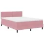 Cama con Somier y Colchón Rosa 140x200 cm Terciopelo de , Camas y somieres - Ref: Foro24-3339181, Precio: 412,42 €, Descuento: %