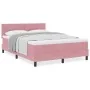 Cama con Somier y Colchón Rosa 140x200 cm Terciopelo de , Camas y somieres - Ref: Foro24-3339181, Precio: 412,42 €, Descuento: %