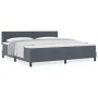 Cama con Box Spring y Colchón Gris Oscuro 200x200 cm Terciopelo by , Beds and slatted bases - Ref: Foro24-3339195, Price: 557...