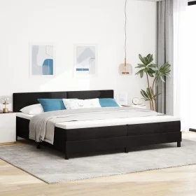 Cama Box Spring con Colchón Negro 200x200 cm Terciopelo by , Beds and slatted bases - Ref: Foro24-3339196, Price: 587,75 €, D...