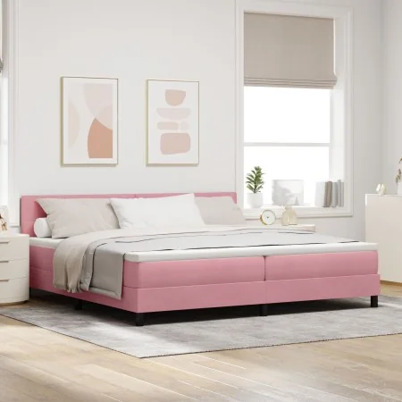 Cama con Somier y Colchón Rosa 200x200 cm Terciopelo von , Betten und Lattenroste - Ref: Foro24-3339199, Preis: 536,94 €, Rab...
