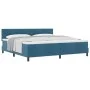 Cama con somier con colchón azul oscuro 200x200 cm terciopelo | Foro24.es | Tu tienda online para hogar, jardín y más Foro24.es
