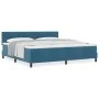 Cama con somier con colchón azul oscuro 200x200 cm terciopelo | Foro24.es | Tu tienda online para hogar, jardín y más Foro24.es