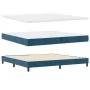 Cama con somier con colchón azul oscuro 200x200 cm terciopelo | Foro24.es | Tu tienda online para hogar, jardín y más Foro24.es