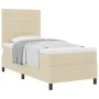 Cama con somier con colchón crema 90x200 cm tela | Foro24.es | Tu tienda online para hogar, jardín y más Foro24.es