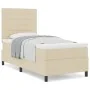 Cama con somier con colchón crema 90x200 cm tela | Foro24.es | Tu tienda online para hogar, jardín y más Foro24.es