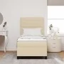 Cama con somier con colchón crema 90x200 cm tela | Foro24.es | Tu tienda online para hogar, jardín y más Foro24.es