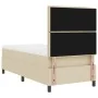 Cama con somier con colchón crema 90x200 cm tela | Foro24.es | Tu tienda online para hogar, jardín y más Foro24.es