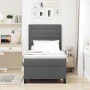 Cama con Base de Resortes con Colchón Gris Oscuro 100x200 cm Tela | Foro24.es | Tu tienda online para hogar, jardín y más Foro24.es