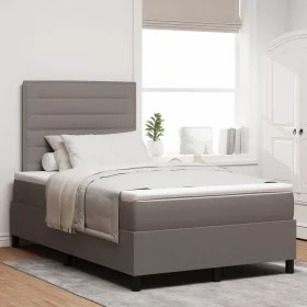 Cama Box Spring con Colchón Taupe 120x200 cm Tela