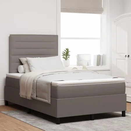 Cama Box Spring con Colchón Taupe 120x200 cm Tela | Foro24.es | Tu tienda online para hogar, jardín y más Foro24.es