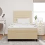 Cama con base de resortes con colchón crema 120x200 cm Tela | Foro24.es | Tu tienda online para hogar, jardín y más Foro24.es
