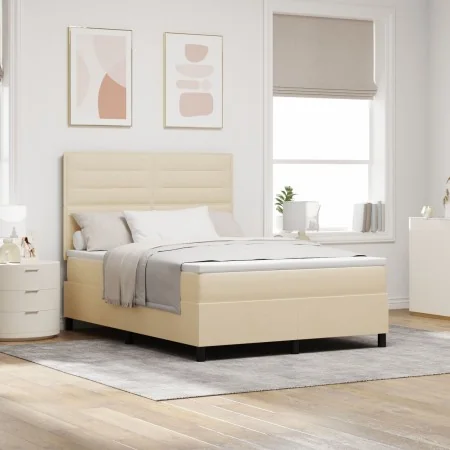 Cama con base de resortes con colchón beige 140x200 cm tela | Foro24.es | Tu tienda online para hogar, jardín y más Foro24.es
