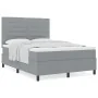 Cama Box Spring con Colchón Gris Claro 160x200 cm Tela von , Betten und Lattenroste - Ref: Foro24-3339322, Preis: 571,77 €, R...