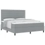 Cama con base de resortes con colchón gris claro super king tela by , Beds and slatted bases - Ref: Foro24-3339329, Price: 63...