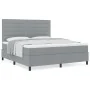 Cama con base de resortes con colchón gris claro super king tela by , Beds and slatted bases - Ref: Foro24-3339329, Price: 63...