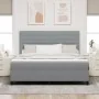 Cama con base de resortes con colchón gris claro super king tela by , Beds and slatted bases - Ref: Foro24-3339329, Price: 63...