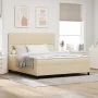 Cama con Box Spring y Colchón Beige Super King Tela | Foro24.es | Tu tienda online para hogar, jardín y más Foro24.es