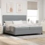 Cama con Somier y Colchón Gris Claro 200x200 cm de Tela | Foro24.es | Tu tienda online para hogar, jardín y más Foro24.es
