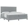 Cama con Somier y Colchón Gris Claro 200x200 cm de Tela | Foro24.es | Tu tienda online para hogar, jardín y más Foro24.es