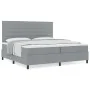 Cama con Somier y Colchón Gris Claro 200x200 cm de Tela | Foro24.es | Tu tienda online para hogar, jardín y más Foro24.es