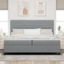 Cama con Somier y Colchón Gris Claro 200x200 cm de Tela | Foro24.es | Tu tienda online para hogar, jardín y más Foro24.es