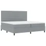 Cama con Somier y Colchón Gris Claro 200x200 cm de Tela | Foro24.es | Tu tienda online para hogar, jardín y más Foro24.es