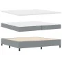 Cama con Somier y Colchón Gris Claro 200x200 cm de Tela | Foro24.es | Tu tienda online para hogar, jardín y más Foro24.es