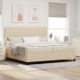 Cama Box Spring con Colchón Crema 200x200 cm Tela | Foro24.es | Tu tienda online para hogar, jardín y más Foro24.es