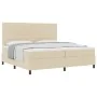 Cama Box Spring con Colchón Crema 200x200 cm Tela | Foro24.es | Tu tienda online para hogar, jardín y más Foro24.es